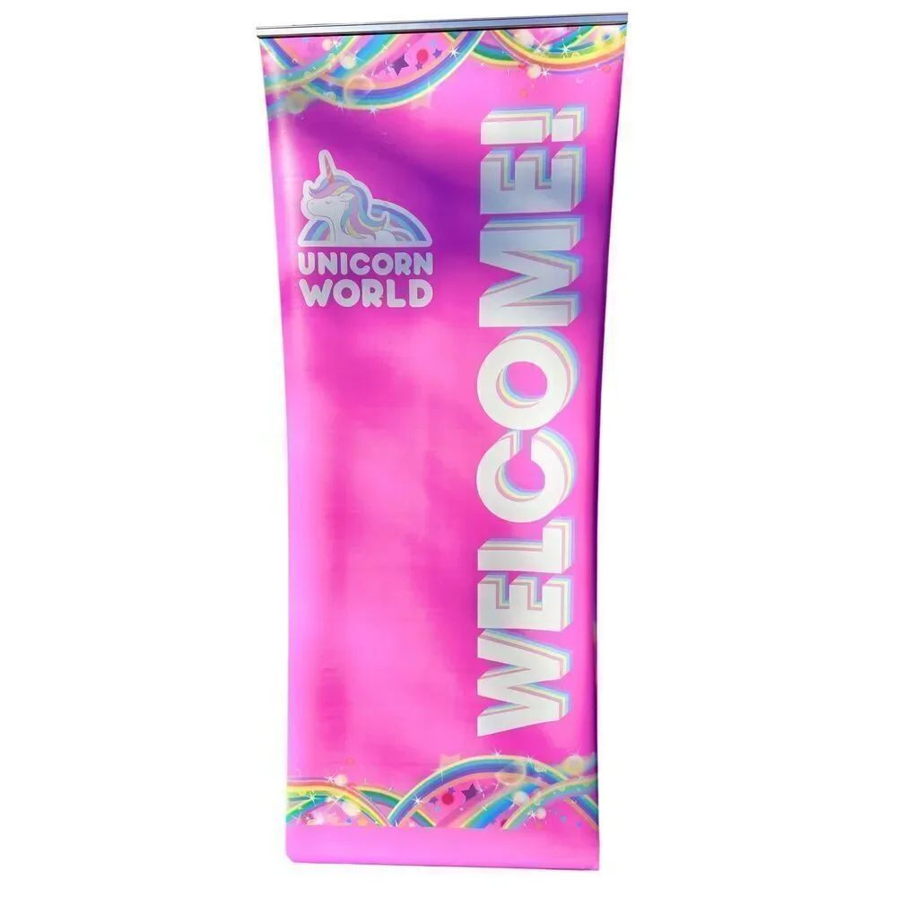 Welcome to Unicorn World Retractable Banner 7’ Tall x3’ Wide with Metal Stand